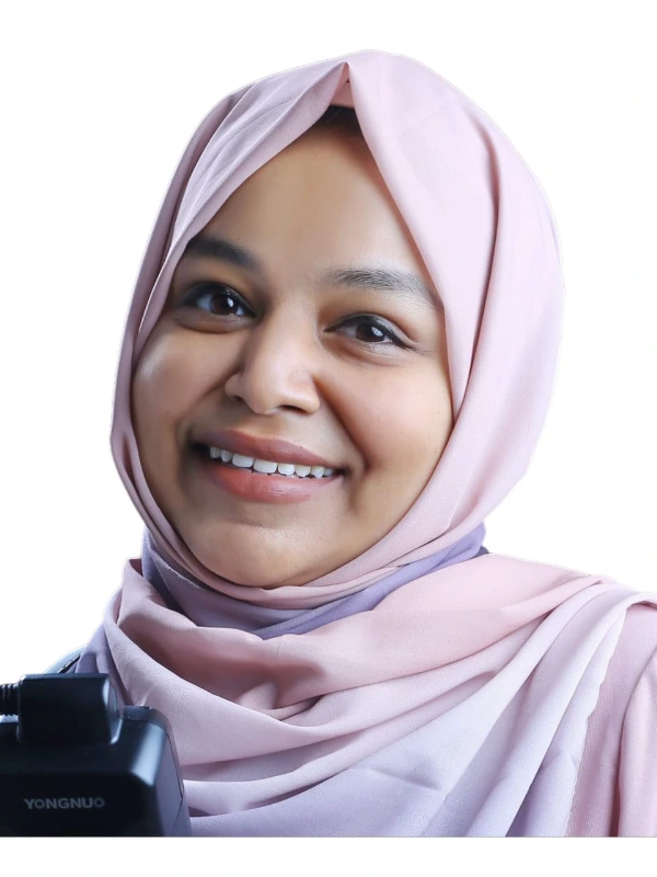 A professional portrait of Dr. Shifa Balkhis A, Prosthodontist.